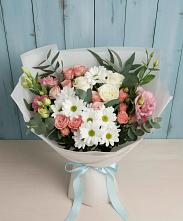 Букет цветов из:  Розы, Лизиантусы и Хризантемы в Большое Грызлово