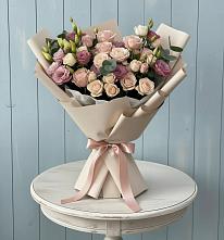 Букет цветов из:  Розы и Лизиантусы в Большое Грызлово