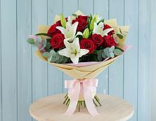Букет цветов из:  Лилии и Розы в Большое Грызлово