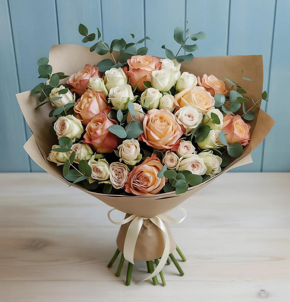 Букет цветов из: Альстромерии и Розы в Большое Грызлово