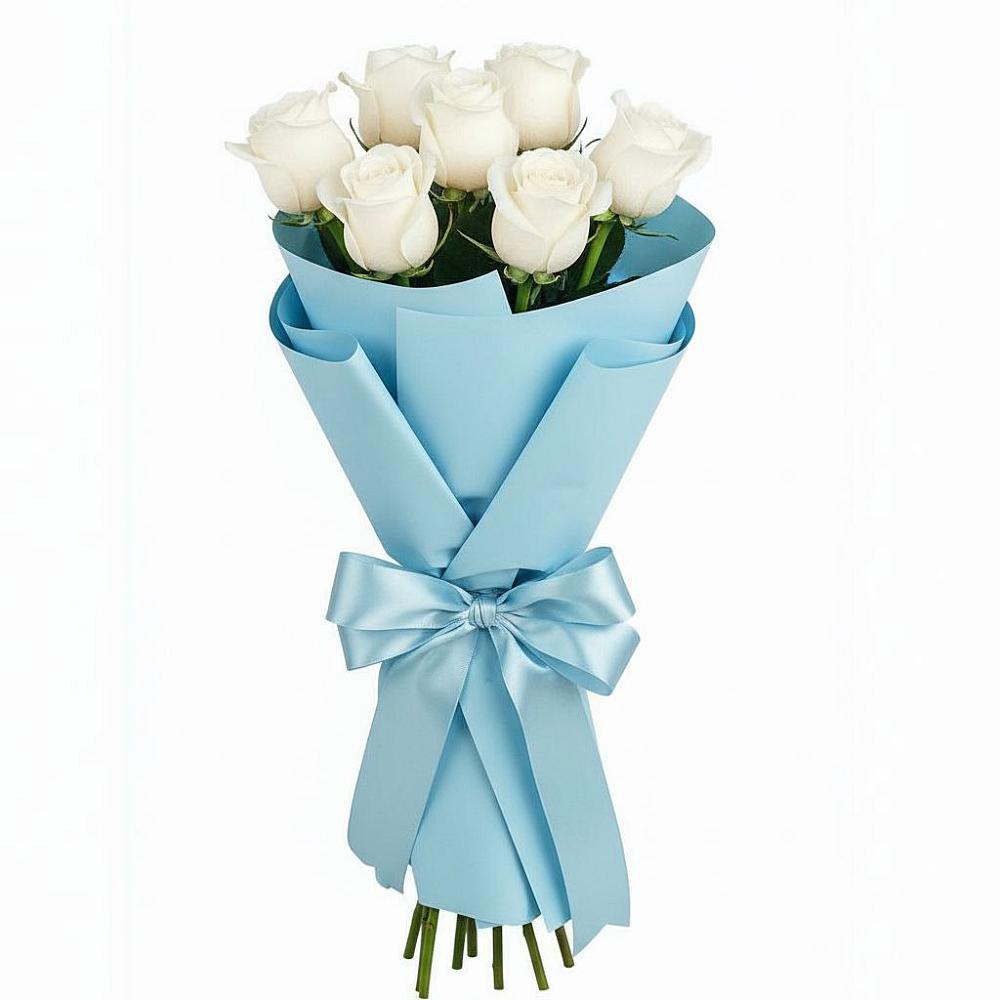 Букет 7 белых роз Проуд в Большое Грызлово