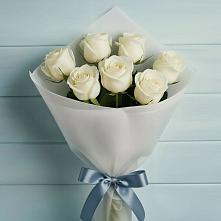 Букет 7 Белых роз Эдлесс Лав в Большое Грызлово