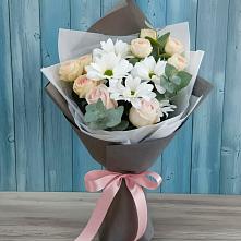 Букет цветов из:  Хризантемы и Розы #REPLACE_PRED# Большое Грызлово