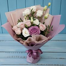 Букет цветов из:  Розы и Лизиантусы #REPLACE_PRED# Большое Грызлово