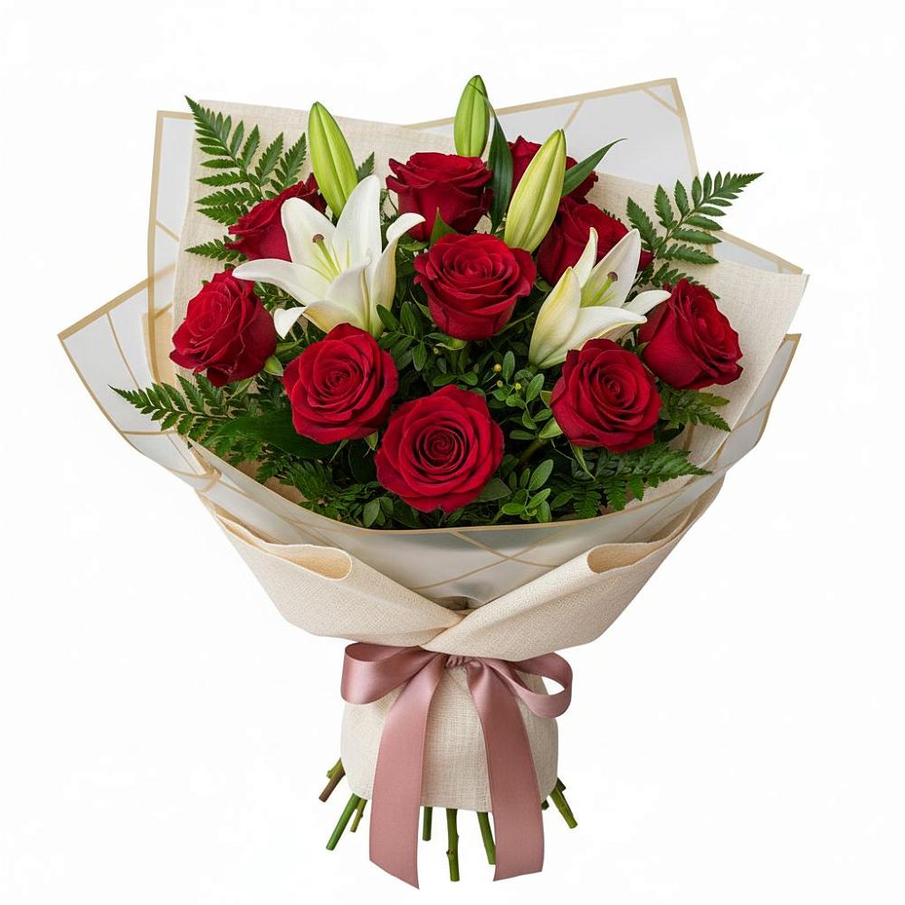 Букет цветов из: Лилии и Розы в Большое Грызлово