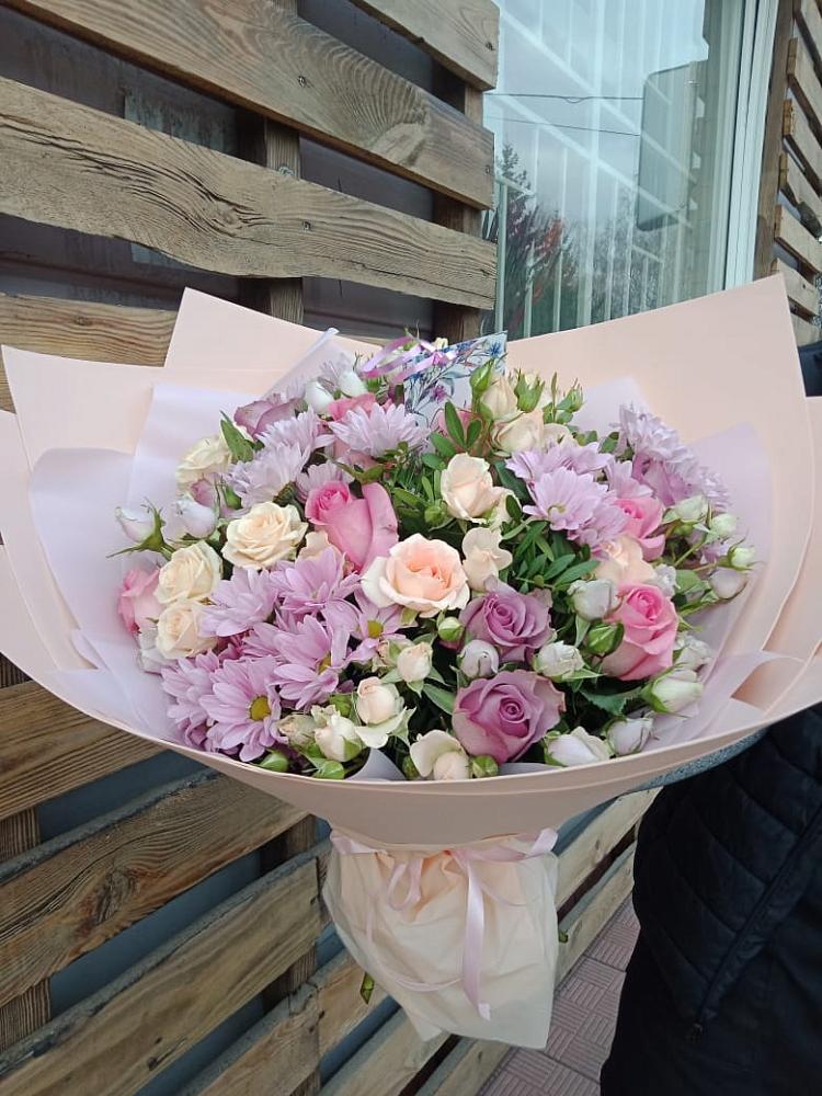 Букет цветов из: Розы и Хризантемы в Большое Грызлово