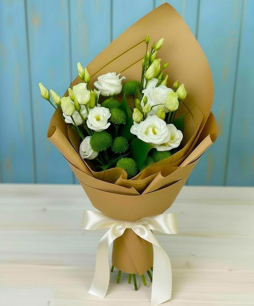 Букет цветов из: Хризантемы и Лизиантусы в Большое Грызлово