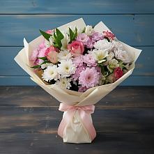 Букет цветов из:  Хризантемы, Альстромерии и Розы в Большое Грызлово