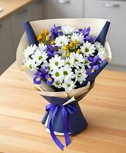 Букет цветов из:  Розы, Ирисы и Хризантемы в Большое Грызлово