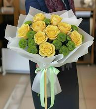 Букет цветов из:  Хризантемы и Розы #REPLACE_PRED# Большое Грызлово