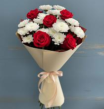 Букет цветов из:  Розы и Хризантемы #REPLACE_PRED# Большое Грызлово