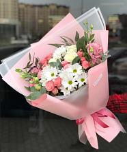 Букет цветов из:  Розы, Лизиантусы и Хризантемы в Большое Грызлово