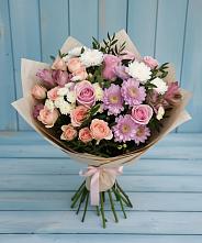 Букет цветов из:  Хризантемы, Розы и Альстромерии в Большое Грызлово