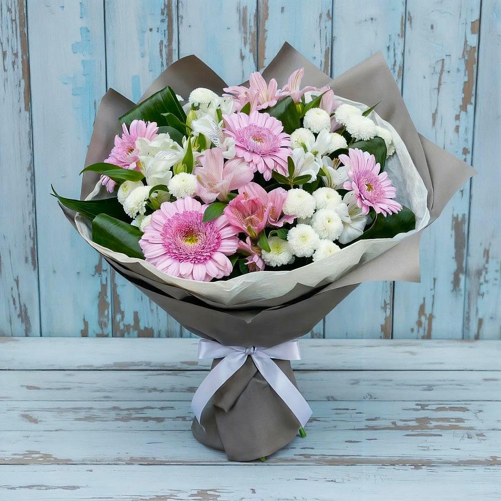 Букет цветов из: Герберы, Альстромерии и Хризантемы в Большое Грызлово