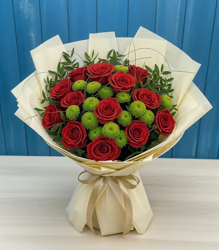 Букет цветов из: Розы и Хризантемы в Большое Грызлово