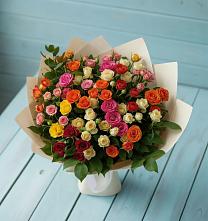 Букет Микс из разноцветных кустовых роз #REPLACE_PRED# Большое Грызлово