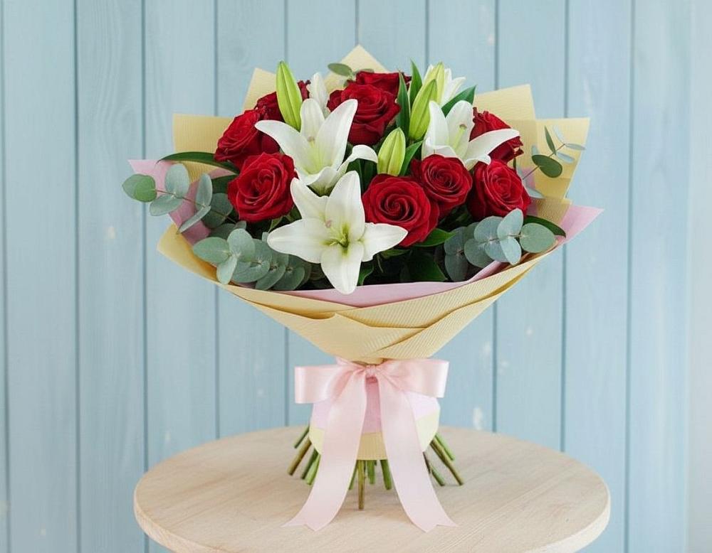 Букет цветов из: Лилии и Розы в Большое Грызлово